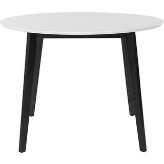 Rundt Spisebord 105 cm 4 pladser i Hvid MDF Fyrrestel Sort