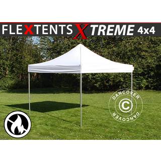 Foldetelt FleXtents Easy up pavillon Xtreme 50 4x4m Hvid, Brandhæmmende
