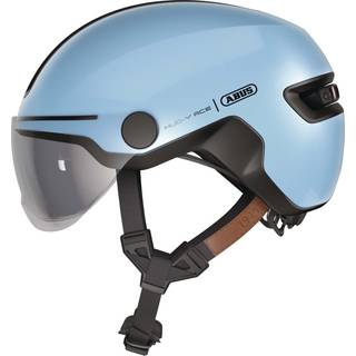 ABUS Hjelm Hud-Y ACE, Iced Blue L - Multi Shell In-Mold, Zoom Ace Urban Justeringssystem, LED-Lys, FidLock-Magnetspænde