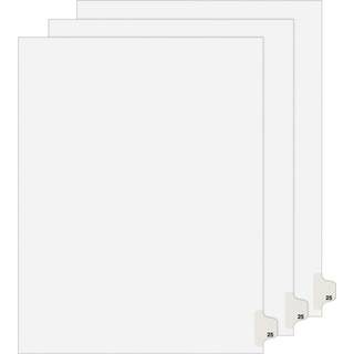 Avery individuel nummer 25 Juridisk udstilling Upunched Dividere til brug med ethvert bindende system 25 SIDE TAB DIVIDERS PER SET Helvetica BOLD