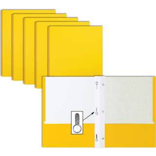 Gul papir 2 lomme mapper med spidser 50 pakke af bedre kontorprodukter Matte tekstur bogst?rrelsesst?rrelsespapirmapper 50 pakke med 3 metal spid