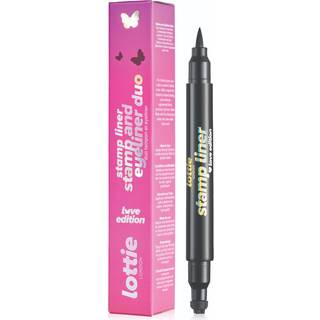 Lottie London Stamp Liner i hjertet Dual Ended Heart Form Liner Double Ended Black Eyeliner Heart Stamp og Pointed End Pen til legende og fed des