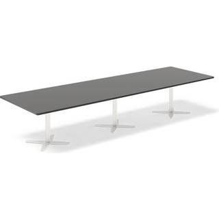 Konferencebord DNA, Antracit 3800x1200 mm rektangulært, Hvid understel