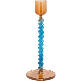 Vivid Glaslysestage fra Villa Collection - Blå/Amber farve - Glas