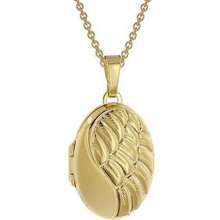 trendor 51718 Damen-Kette mit Flügel-Medaillon Gold auf Silber 925