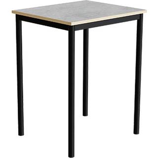 Bord Combi 200, 700x600 mm Højde 900 mm Lys grå linoleum på sort understel