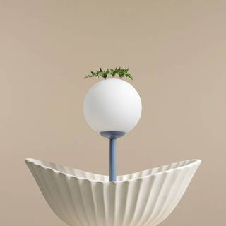 Bordlampe Joel, højde 35 cm, blå/hvid