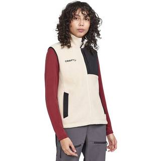 Craft Women's Adv Explore Pile Fleece Vest Ecru/Black, Ecru-Black, L