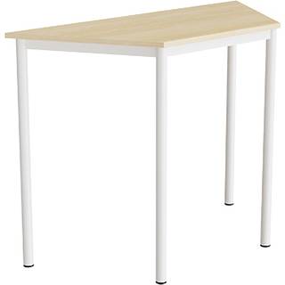 Bord Combi 195, trapezformet, 1200/600x520 mm Højde 900 med lydabsorberende birk laminat, hvid stel