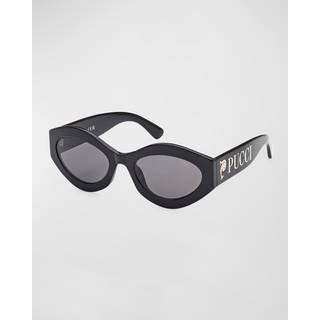 Emilio Pucci EP0208 01A 54 Solbriller Kvinder Black - Shiny Black - 54mm