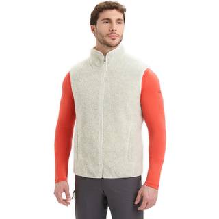 Icebreaker Men's RealFleece™ High Pile Vest Ecru Hthr/Snow, S