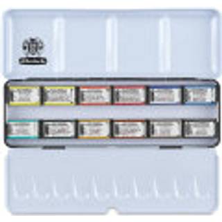 Schmincke - Horadam Aquarell Color Box med 12 fineste akvareller 74312097 Metalboksmaleri s?t 12 x 1/1 pander