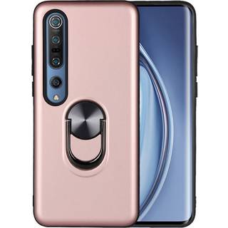Xiaomi Mi 10 5G / Mi 10 Pro 5G Magnetisk Kickstand Cover m. Ring  - Sort / Rose Gold
