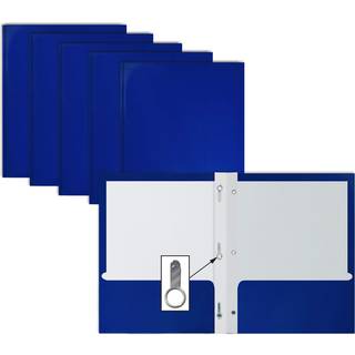 Better Office Products 25-Pack Glossy Blue 8,5 x 11-tommer filmapper med 3 metalspidser bogstavst?rrelse 25/pakke