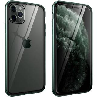 iPhone 11 Pro Metal Cover m. Glas Bagside & Forside - Mørkegrøn