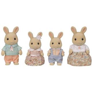 Calico Critters Milk Rabbit Family - Sæt med 4 samlinger af dukkefigurer for børn i alderen 3