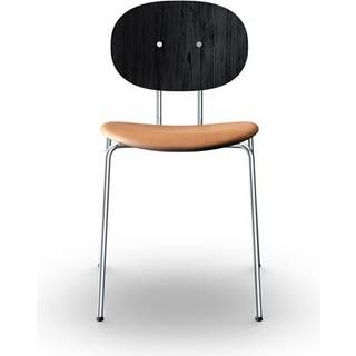 Sibast Furniture Piet Hein Spisebordsstol Krom Sort Egetræ og Cognac Læder