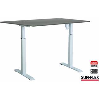 Sun-Flex EasyDesk Adapt 1 hæve-sænkebord 140x80cm grå med hvidt stel