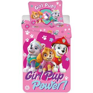 Junior sengesæt 100x140 cm - Vendbart sengetøj med Girl Pup Power - Paw Patrol sengetøj - 100% bomulds sengelinned