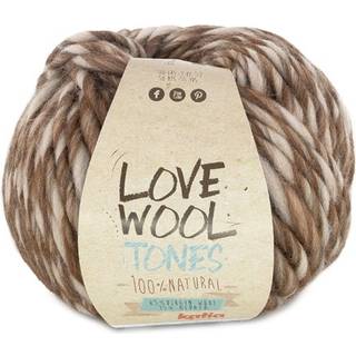 Katia Love Wool Tones 201 Brun Indhold:85% uld, 15% alpaca Vægt/længde:100 g = ca. 50 meter Anbefalede pinde:12-15 mm Strikkefasthed:10 x 10 cm = 7 m x 9 p Vask:Håndvask / Tåler ikke tørretumbling.