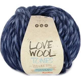 Katia Love Wool Tones 204 Blå Indhold:85% uld, 15% alpaca Vægt/længde:100 g = ca. 50 meter Anbefalede pinde:12-15 mm Strikkefasthed:10 x 10 cm = 7 m x 9 p Vask:Håndvask / Tåler ikke tørretumbling.