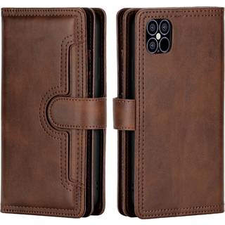 iPhone 12 Pro / 12 Læder Flip Cover m. Stor Pung - Mørkebrun