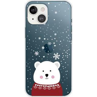 iPhone 14 Plus Fleksibelt Plast Jule Bagside Cover - Julebjørn