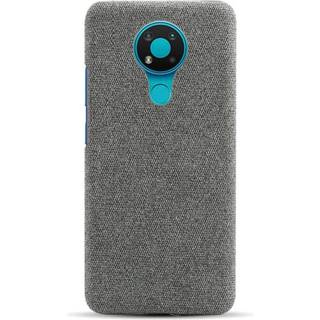 Nokia 3.4 Stofbetrukket Plastik Bagside Cover - Mørke Grå