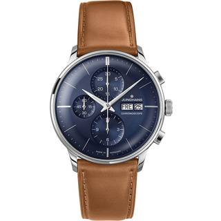 Junghans - Meister Chronoscope 40.7mm Stainless Steel and Leather Watch, Ref. No. 27/4224.03 - Men - Blue