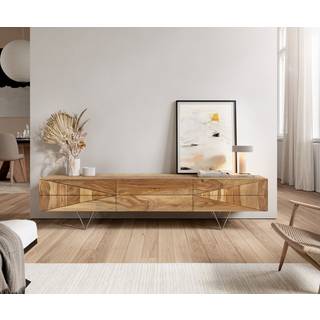 Designer-Lowboard Wyatt 175 cm Sheesham Natur 2 Türen 1 Klappe