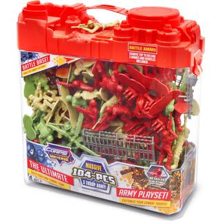 Lanard Corps! Universe Army Playset - 104 stycken 3 Troop Army Set Battle Base Lid Carry Handle Case Kids Ages 3