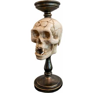 Eleganter Totenkopf Kerzenständer 34cm