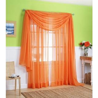 3 stykker sheer panel (2 stykker 58 """" x 84 """") og tørklædevindue (1 stykker 37 """" x 216 """") Curtain Combo Set (Orange)