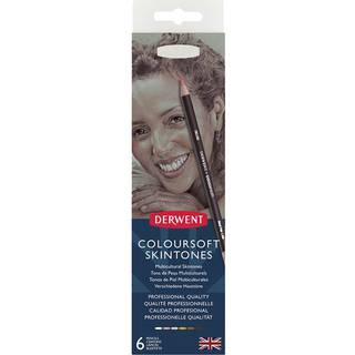 Derwent farvede blyanter Coloursoft Pencils Skintone Tegning Art Metal Tin 6 Count (2300217)