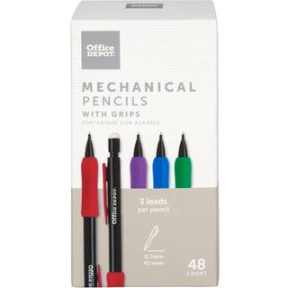 Office Depot Brand mekaniske blyanter med komfortgreb 0,7 mm sort t?nde pakke med 48 blyanter
