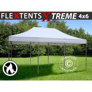 Foldetelt FleXtents Easy up pavillon Xtreme 50 4x6m Hvid, Brandhæmmende