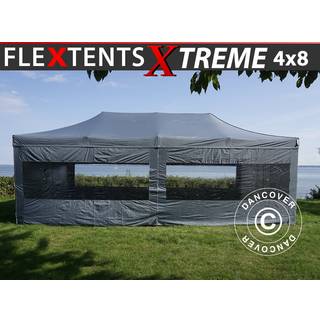 Foldetelt FleXtents Easy up pavillon Xtreme 50 4x8m Grå, inkl. 6 sider