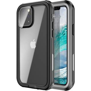 iPhone 12 Pro Max Vandtæt Håndværker Cover m. Skærmbeskyttelse - Gennemsigtig / Sort