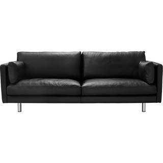 1898 Haga 3-personers sofa læder sevilla sort, metalben