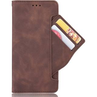 Nokia 1.4 Læder Flip Cover m. Stander / Kortholder & Ekstra Kortlomme - Brun