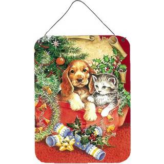 """" Caroline's Treasures Christmas Puppy and Kitten Wall eller Door Hanging Prints APH7551DS1216 16HX12W Multicolor """"