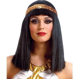 Cleopatra Perücke mit Pailletten-Stirnband