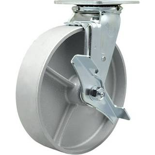 Semi st?l st?bejern drejelig topplade tungt caster med 8 tommer hjul og ?verste l?sebremse - 1 250 lbs. Kapacitet/caster - service caster brand