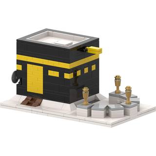 Kaaba mursten Islamiske legetøjsbyggeri Set inkluderet guide til 64 trin Holdbar kvalitet Brain Booster Mazzle Puzzle Islamisk Uddannelsesdiy Byg