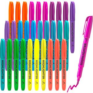 Lelix 30 Pack Mighlighters 10 lyse farver mejsel tip hurtig t?rring til tilbage til skolekontoret hjem ideel til at fremh?ve understregning