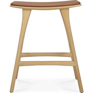 Ethnicraft Osso Barstol etræ / farvet Læder - Barstole Eg Cognac - 53050