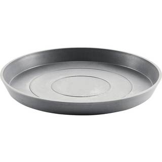 Ecopots rund genanvendt plastik moderne indendørs/udendørs planter blomsterpotte underkop - grå finish - 19.9 """" D x 1.4 """" H