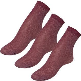 Pierre Robert 3-pak Glitter Socks - Red - Str 37/40 * Kampagne *