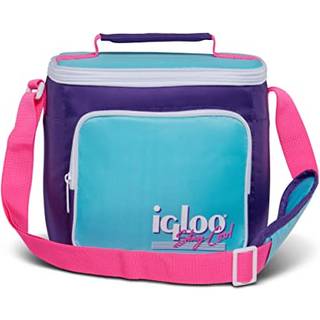 IGLOO 90 -talets retrosamling Square Lunch Box Cooler med framficka och justerbar rem lila