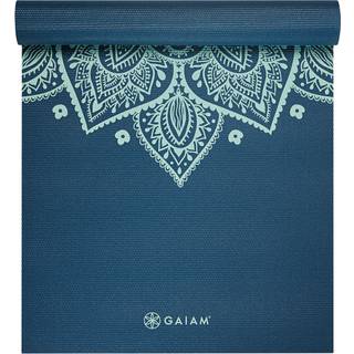 Gaiam Yoga Mat Premium Print Non Slip Exercid & Fitness Mat til alle typer Yoga Pilates & Floor Workouts Indigo Sundial 5mm
